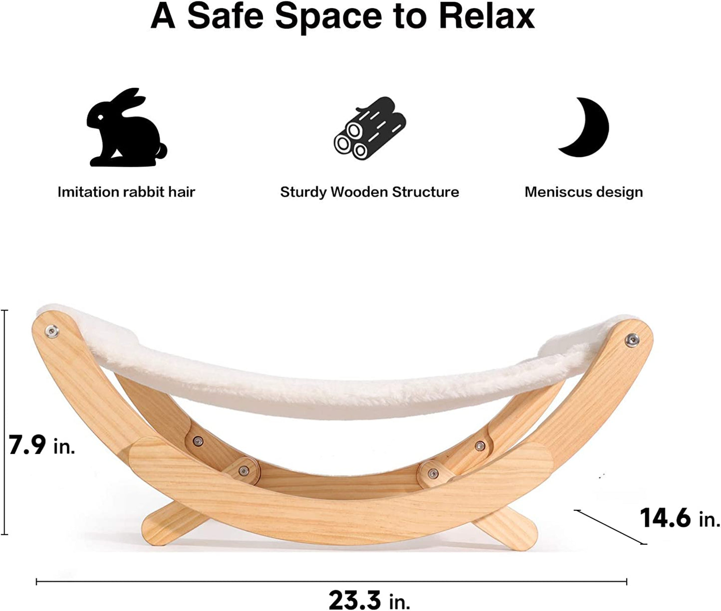 Elevate Your Cat's Comfort with the Stylish New Moon Cat Hammock - Perfect Indoor Bed for Cats and Small Dogs!