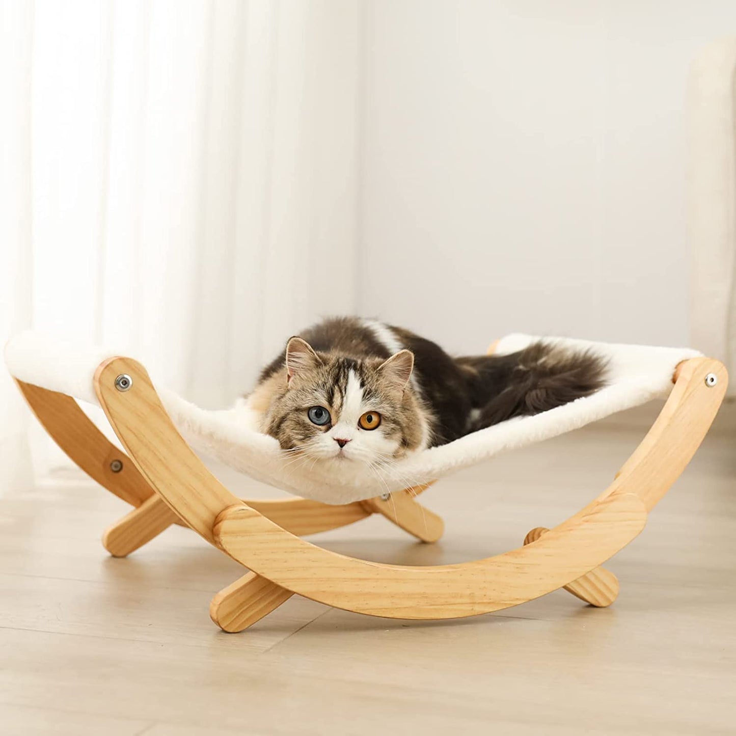 Elevate Your Cat's Comfort with the Stylish New Moon Cat Hammock - Perfect Indoor Bed for Cats and Small Dogs!