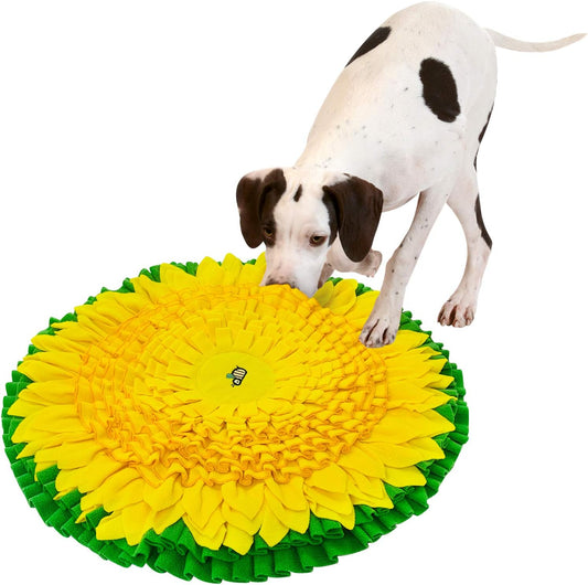 Dog Snuffle Mat for Feeding, Hunting, Foraging, Dogs Nosework Training Smell Toys-Treat Interactive Puzzle Dispenser, Slow Feeder Mat & Feed Game- Machine Washable (24 Inches)