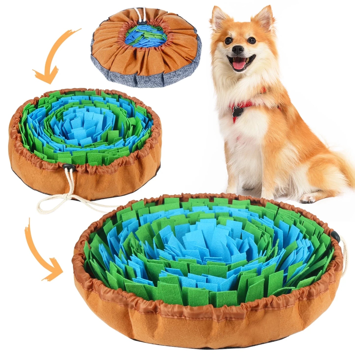 Interactive Snuffle Mat for Dogs - Adjustable Feeding Mat for Smell Training and Slow Eating, Perfect for All Dog Sizes!
