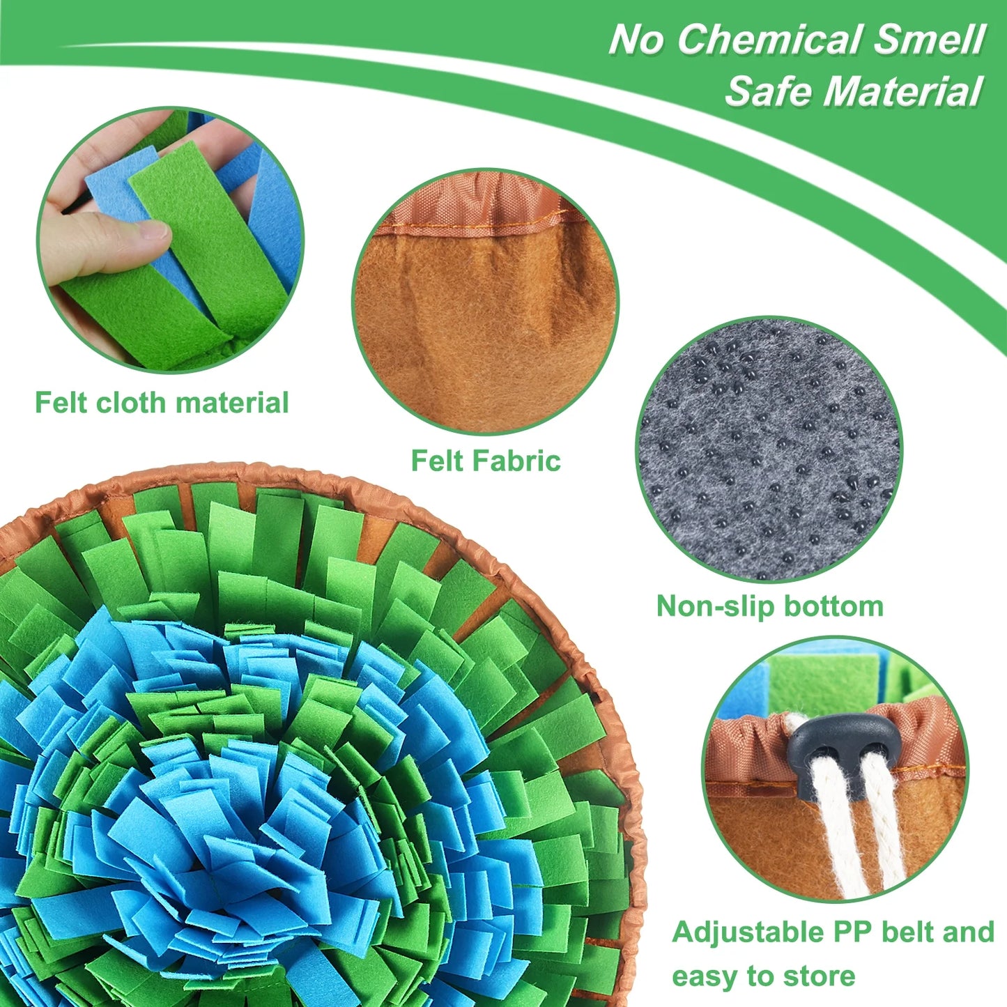 Interactive Snuffle Mat for Dogs - Adjustable Feeding Mat for Smell Training and Slow Eating, Perfect for All Dog Sizes!
