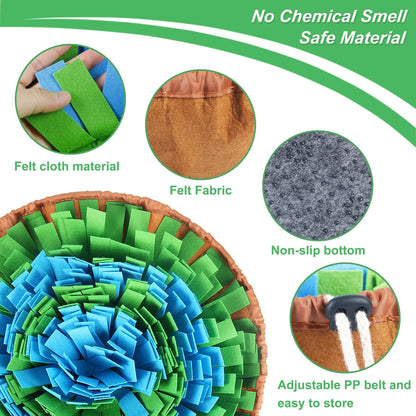 Interactive Snuffle Mat for Dogs - Adjustable Feeding Mat for Smell Training and Slow Eating, Perfect for All Dog Sizes!