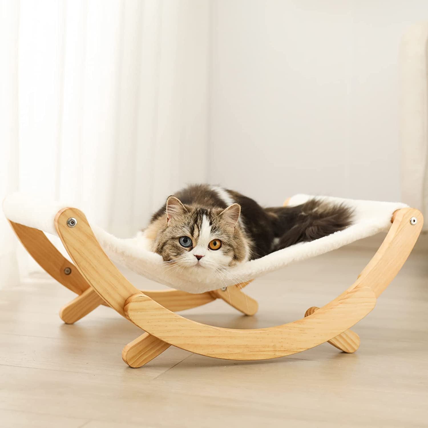 Elevate Your Cat's Comfort with the Stylish New Moon Cat Hammock - Perfect Indoor Bed for Cats and Small Dogs!